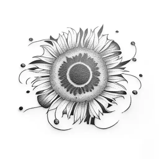 Cow hoof print with black eyed susan and cancer ribbon tattoo design idea