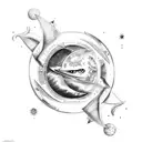 Neptune, Pisces, Moon, Star tattoo design idea