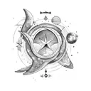 Neptune, Pisces, Moon, Star tattoo design idea