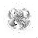 Neptune, Pisces, Moon, Star tattoo design idea