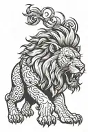 angry Lion tattoo design idea