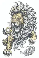 angry Lion tattoo design idea