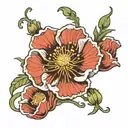 Japanese poppy tattoo design idea