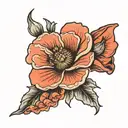 Japanese poppy tattoo design idea