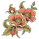 Japanese poppy tattoo design idea