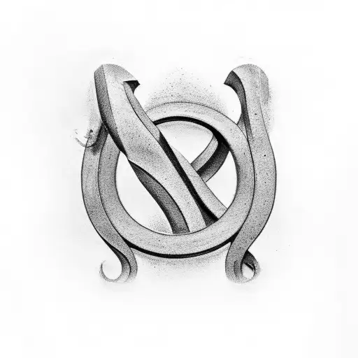 A black-grey infinity symbol with the initial A tattoo design idea