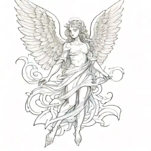 biblical accurate angel tattoo design idea