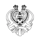 A minimalist tattoo of a Claddagh symbol with the names of your wife and children, symbolizing your commitment and love for your family and Irish roots. tattoo design idea
