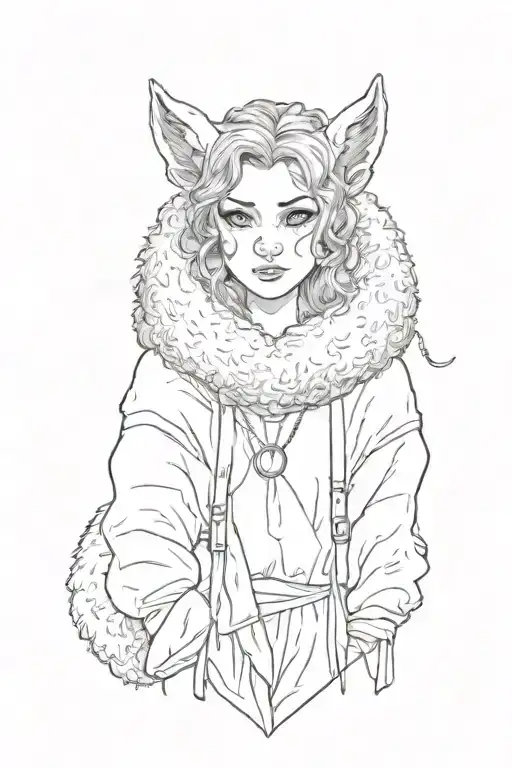 girl in sheep's clothing in a wolfs clothing  tattoo design idea