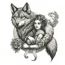  girl in sheeps clothing with wolf tattoo design idea