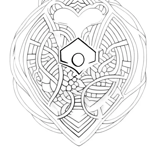 minimal locket sternum tattoo design idea