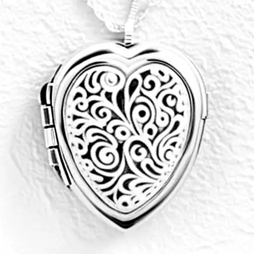 dainty heart locket tattoo design idea