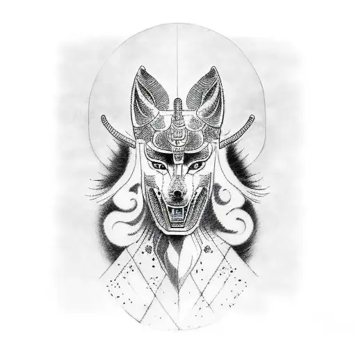 Anubis, lua e raios  tattoo design idea