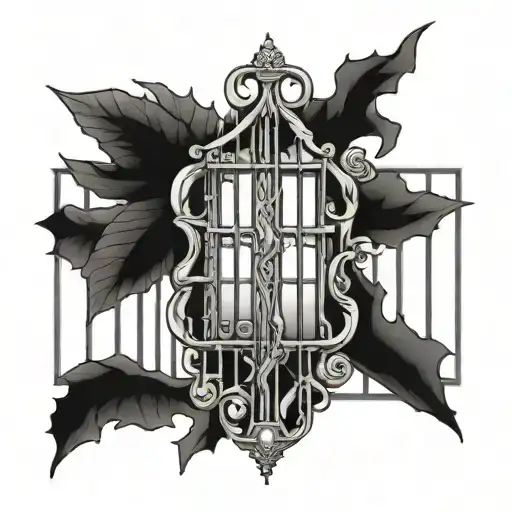 number 17 behind jail bars tattoo design idea