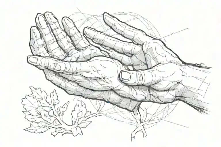 The Creation of Adam, hands tattoo design idea