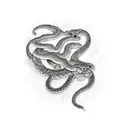 two snakes, intertwined, upright, tail to head, thigh peice, japanese traditional style tattoo design idea