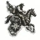 Video games (Red Dead Redemption 2, Gears or War) gym, self-improvement and letting go of the past tattoo design idea