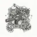 Video games (Red Dead Redemption 2, Gears or War) gym, self-improvement and letting go of the past tattoo design idea