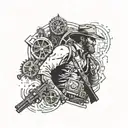 Video games (Red Dead Redemption 2, Gears or War) gym, self-improvement and letting go of the past tattoo design idea