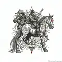 Video games (Red Dead Redemption 2, Gears or War) gym, self-improvement and letting go of the past tattoo design idea