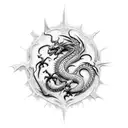 dragon death tattoo design idea