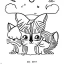 3 cats. whose tail forms the name "Natalia" tattoo design idea