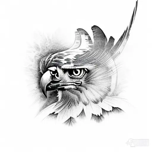 A majestic harpy eagle at night tattoo design idea