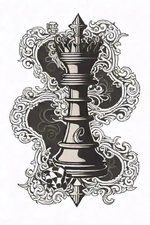 queen chess piece tattoo tattoo design idea
