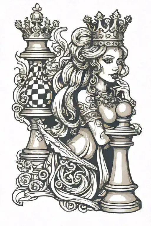Chess Queen Chess piece is important tattoo design idea