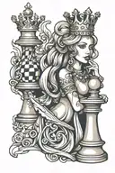 Chess Queen Chess piece is important tattoo design idea