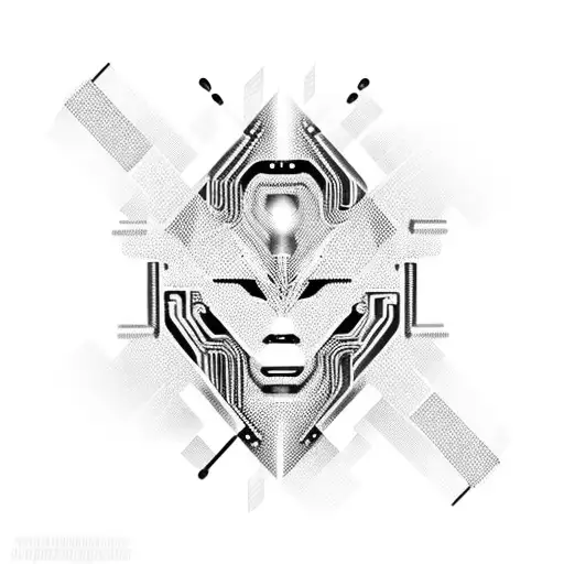 futuristic cybernetic design tattoo design idea