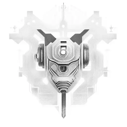 futuristic tribal cybernetic design tattoo design idea