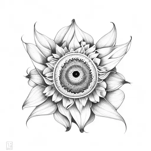 Butterfly and sunflowers tattoo design idea