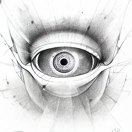3rd eye with the word Vision tattoo design idea