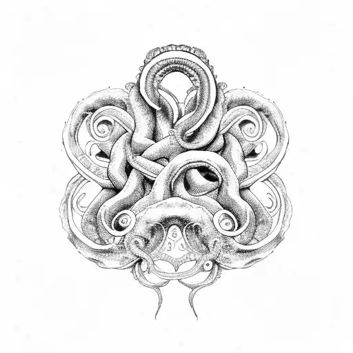 tentacle circle tattoo design idea