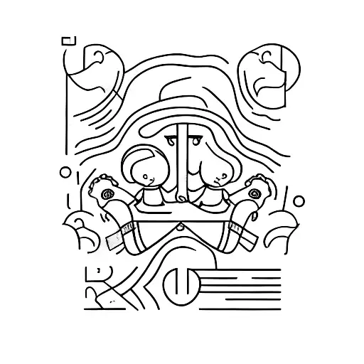 A minimalist design of a mother holding a baby with the date 09.10.2020 incorporated into the design, representing your role as a mom and the birthdate of your son Eric. tattoo design idea