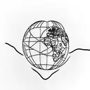 A minimalist tattoo of a globe with a heart-shaped marker on the locations where you and your family have traveled together. tattoo design idea