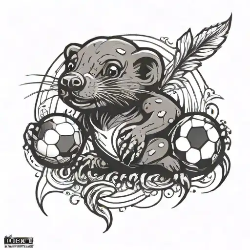 mole with a football tattoo design idea