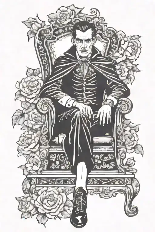 dracula sitting tattoo design idea