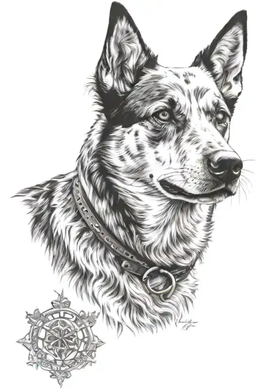 cattle dog tattoo design idea