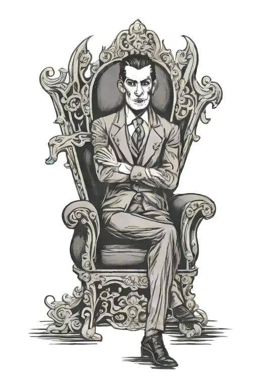 dracula chair tattoo design idea