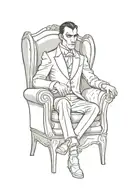 dracula sitting in chair tattoo design idea