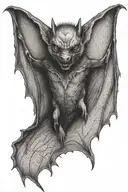 vampire bat hanging tattoo design idea