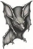vampire bat hanging tattoo design idea