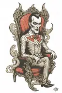dracula chair tattoo design idea