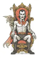 dracula chair tattoo design idea