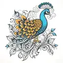 Peacock tattoo design idea