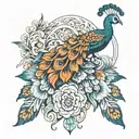 Peacock tattoo design idea