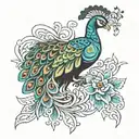 Peacock tattoo design idea
