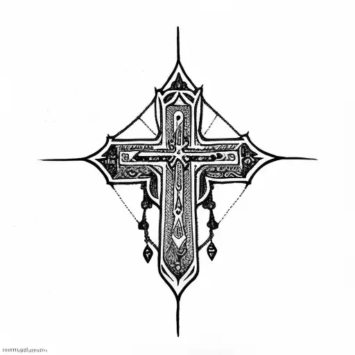 Crucifixion, hamsa symbol tattoo design idea